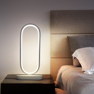 LED Aluminium Desk Night Lamp Oval Shape (White)