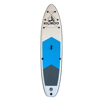 Inflatable Stand Up Paddle Board 10.5ft, Lightweight, Anti-Slip Pad - Blue & Dark Grey