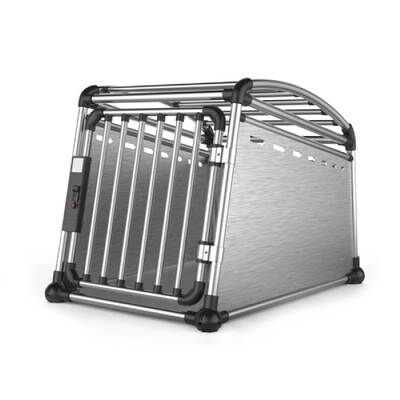 Premium Aluminium Dog Travel Crate - Medium Pet Transport Cage