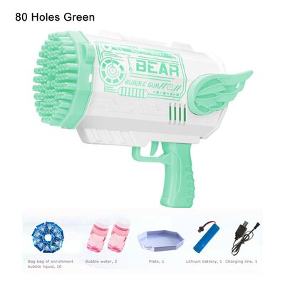 Electric Bubble Gun Machine Soap Kids Adults Summer Outdoor Playtime Toy Blue