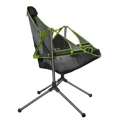 Camping Chair Foldable Swing Recliner Relaxation Swinging Back Outdoor Outdoor Portable Green