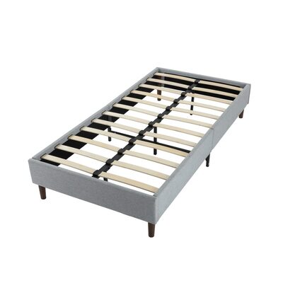 Bedframe With Wooden Slats (Light Grey)  Double