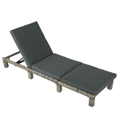 Sleek Grey Rattan Sunbed with Adjustable Recline