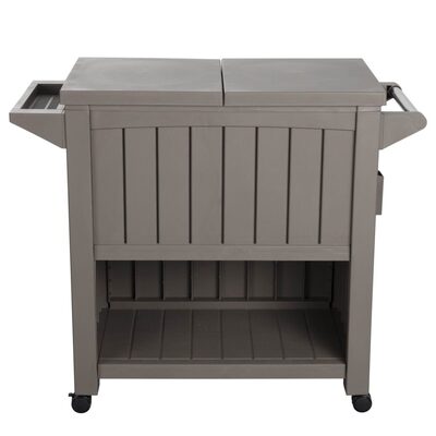 Garden Bar Serving Cart with Cooler Taupe