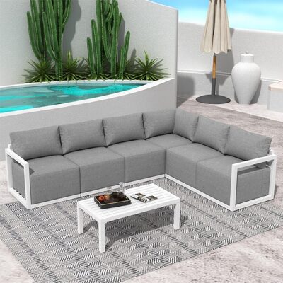 Contemporary All-Weather Lounge Set White