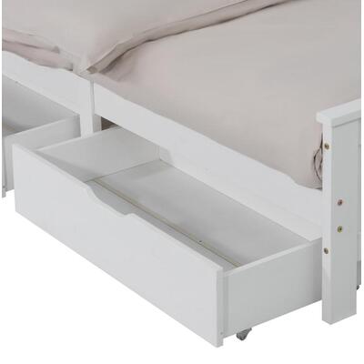 Wooden Bed Frame Storage Trundle Drawers-White(Only Drawers)