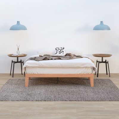 Warm Wooden Natural Bed Base Frame  Queen