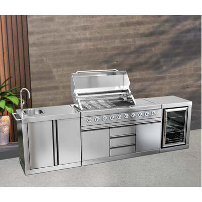 Hurricane 6 Burner Outdoor Kitchen BBQ Package High Grade #304 Stainless Steel