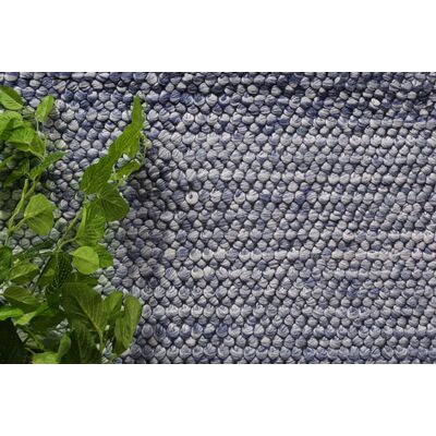 Loopy Blue Wool Blend Rug 160x230cm