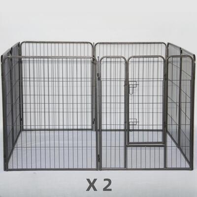 16 Panels 100 cm Heavy Duty Pet Dog Cat Puppy Rabbit Exercise Playpen Fence