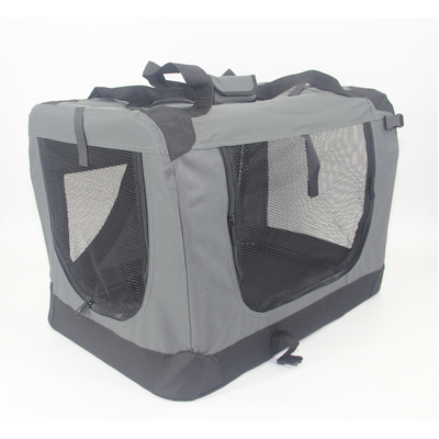 Small Portable Foldable Dog Cat Puppy Soft Crate Rabbit Cage-Grey