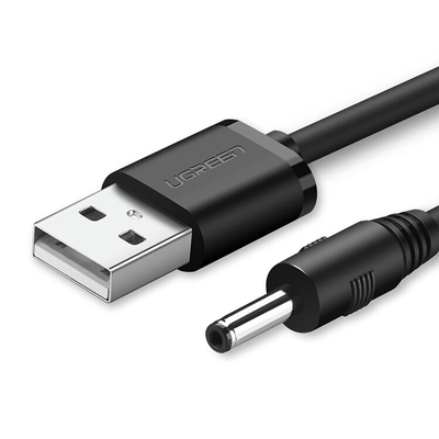 Usb2.0-A To Dc 3.5Mm M/F Charging Cable 1M (Black) 10376