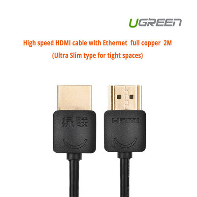 High Speed With Ethernet Full Copper Ultra Slim Hdmi Cable 2M (11199)