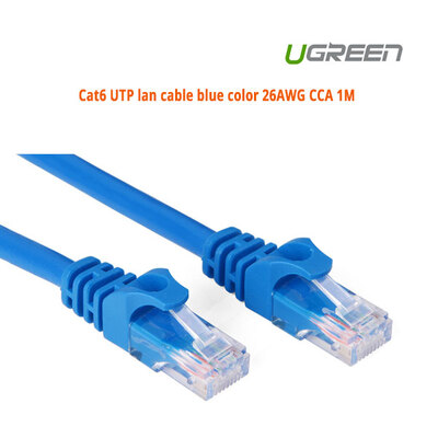 Cat6 Utp Blue Color 26Awg Cca Lan Cable 1M (11201)