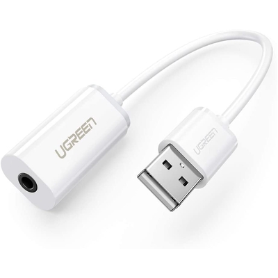 Usb A Male To 3.5 Mm Aux Cable (White)