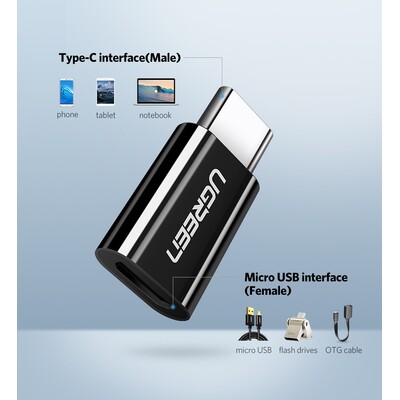 Usb 3.1 Type-C To Micro Usb Adapter - Black (30865)