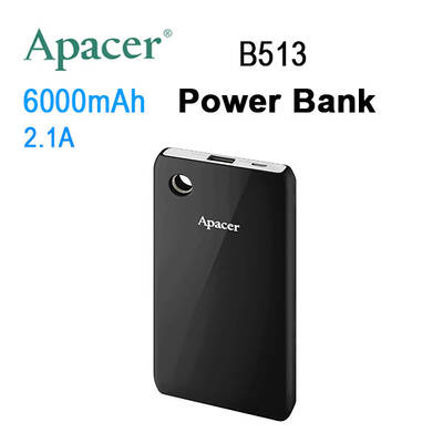 APACER Mobile Power Bank B513 6000mAh Black RP