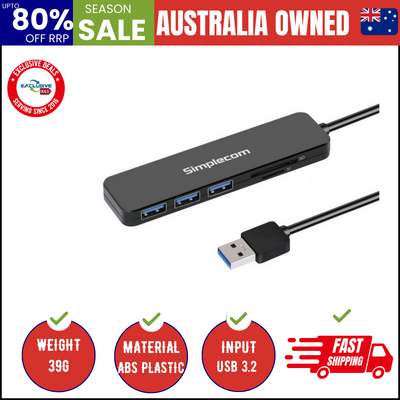 Superspeed 3 Port Usb 3.0 (Usb 3.2 Gen 1) Hub With Sd Microsd Card Reader