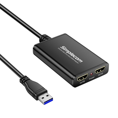 USB 3.0 to Dual HDMI Display Adapter for 2 Extended Screens 