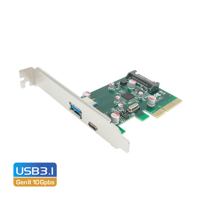 Pci-E 2.0 X4 To 2 Port Superspeed+ Usb 3.1 Gen Ii 10Gpbs Type-C