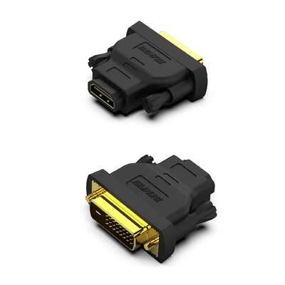 DVI to HDMI, Bidirectional DVI to HDMI Male to Female 2 Pack