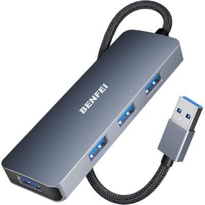 USB 3.0 4-port Hub USB A Splitter Ultra-Slim