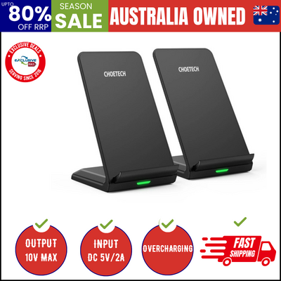 Fast Wireless Charging Stand 10W Qi-Certified T524S 2-Pack