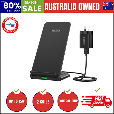 10W/7.5W Fast Wireless Charging Stand With Ac Adapter