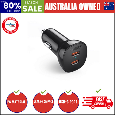 Dual Usb-C 36W Car Charger Adapter Black