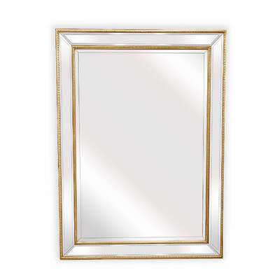 Gold Beaded Framed Mirror - Rectangle 80Cm X 110Cm