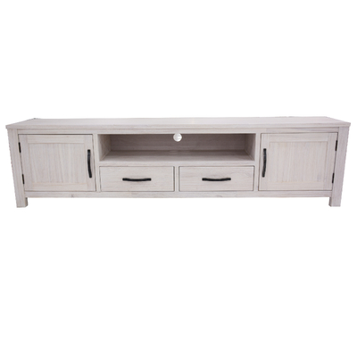 Entertainment Tv Unit 216Cm 2 Drawer 2 Door Mt Ash Wood - White