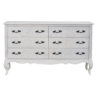 Dresser 6 Chest Of Drawers Storage Cabinet Distressed White