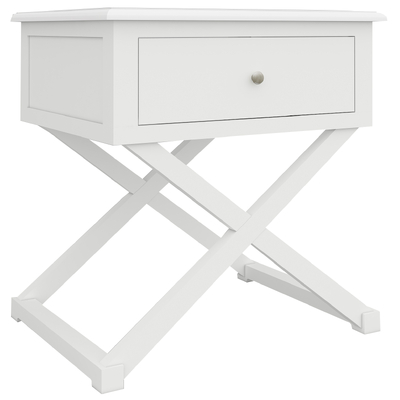 Side Table Desk Sofa End Table Solid Acacia Wood Hampton Furniture - White