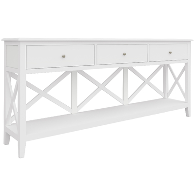 Console Hallway Entry Table 176Cm Solid Acacia Timber Wood Hampton - White