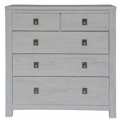 Tallboy 5 Chest Of Drawers Storage Cabinet White Wash