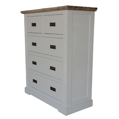 Tallboy 5 Chest Of Drawers Bed Storage Cabinet Stand White Grey