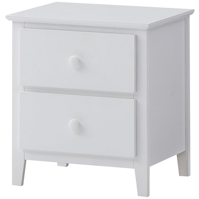 Bedside Nightstand 2 Drawers Storage Cabinet Shelf Side Table - White