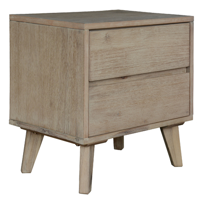 Bedside Nightstand Storage Cabinet Shelf Side End Table - Brushed Smoke