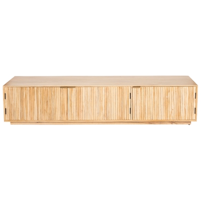 Entertainment Tv Unit 200Cm 3 Door Solid Mango Wood - Natural