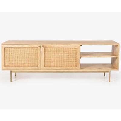 Etu Entertainment Tv Unit 147Cm Solid Mango Wood Rattan Furniture