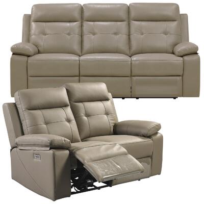 3 + 2 Seater Electric Recliner Sofa Genuine Leather Home Theater Lounge