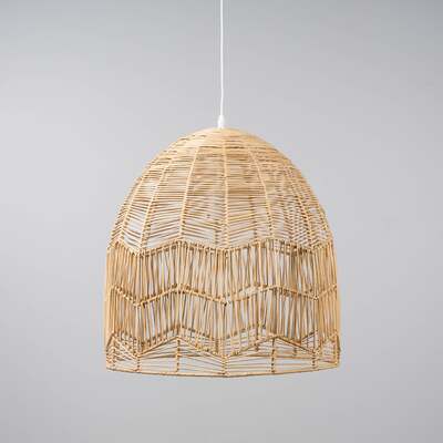 Elegant Illumination: Natural Rattan Lace Pendant Light - Amalfi