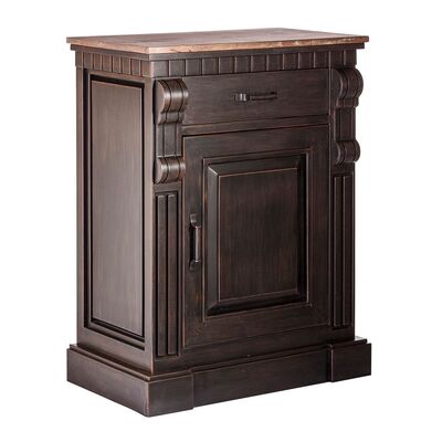 Iron Sideboard Buffet Cabinet With Drawer Storage And Wood Top