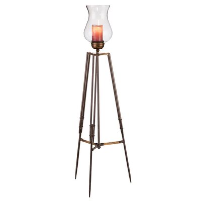 Tripod Candle Holder Floor Stand With Glass Globe Lamp