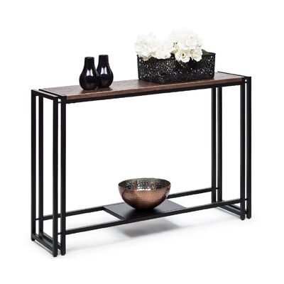 Sleek Hallway Console Table With Copper Textured Top