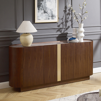 Buffet Mdf Melamine Interior Storage In Dark Walnut Colour