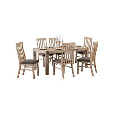 7 Pieces Dining Suite 180cm Medium Size Dining Table & 6X Chairs in Oak Colour