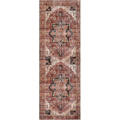 Stylish Cezanne Terracotta Vintage Rug - 80x400