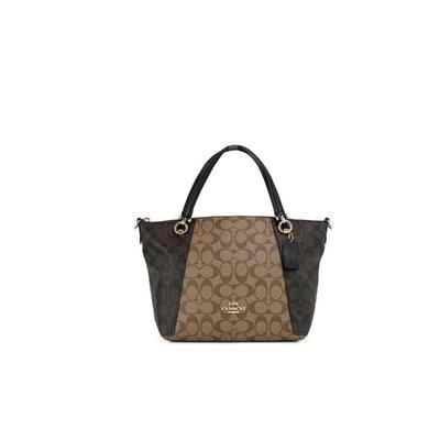 Signature Sophistication Coach'S Kacey Blocked Canvas Satchel