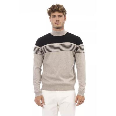 Sophisticated Beige Viscose Sweater Alpha Studio Men 48 It